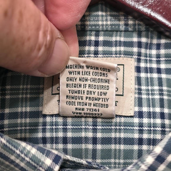 LL Bean Men's Green Plaid Traditional Fit‎ Long Sleeve Button Up Shirt Sz XLT - Picture 3 of 6